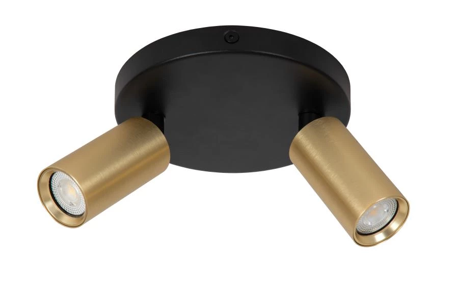 Lucide RITMO - Ceiling spotlight - Ø 15 cm - 2xGU10 (MR11) - Matt Gold / Brass - turned off